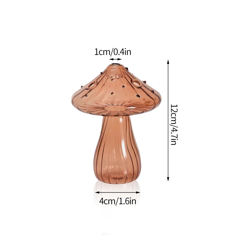 bougeoir champignon en verre pour décoration de table et vase - vue 11 sur 14