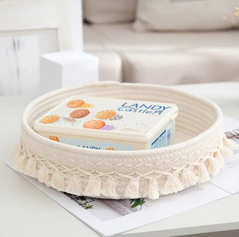 panier tissé en corde pour rangement divers et cosmétiques - vue 8 sur 8