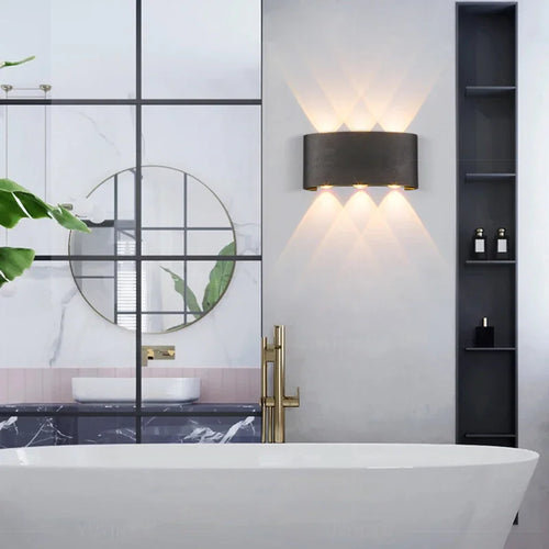 applique murale led extérieur étanche aluminium haut bas zbw0010 - vue 7 sur 15