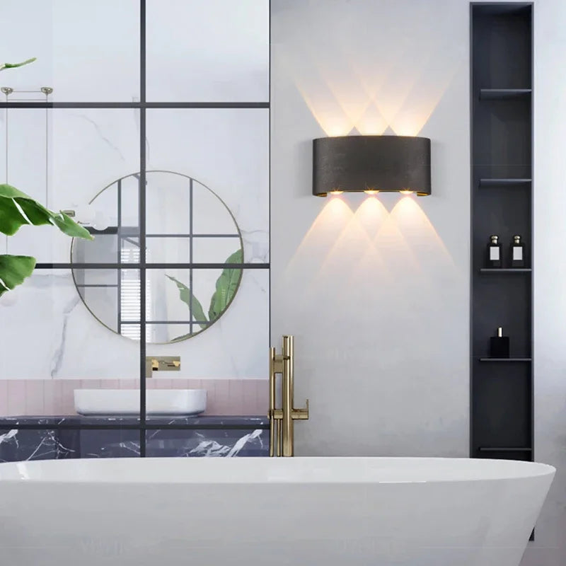 applique murale led extérieur étanche aluminium haut bas zbw0010 - vue 6 sur 15