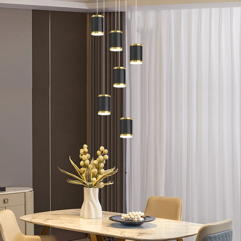 lustre moderne led pour escalier et intérieur contemporain - vue 3 sur 28