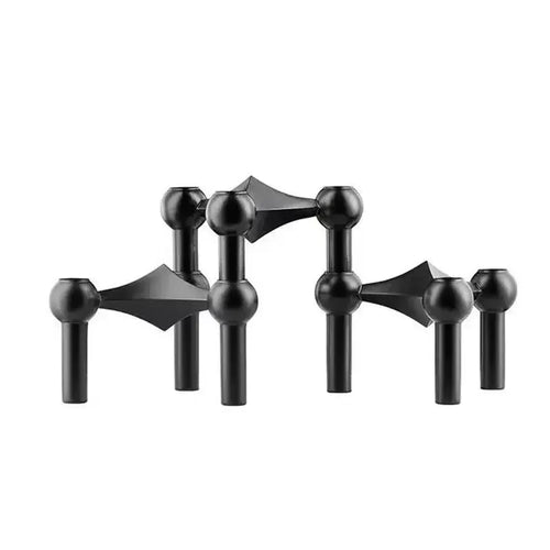 bougeoir en métal au design moléculaire pour décoration moderne - vue 11 sur 12