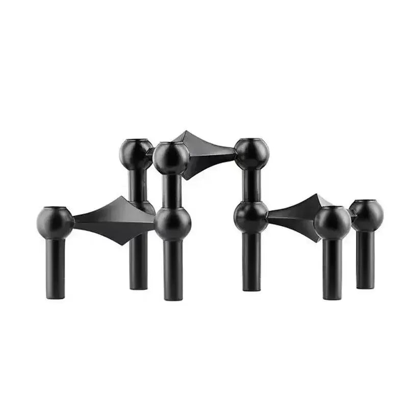 bougeoir en métal au design moléculaire pour décoration moderne - vue 11 sur 12
