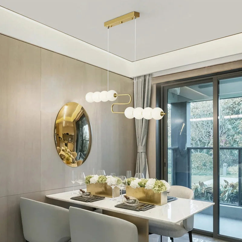 lustre led funky doré argenté pour éclairage intérieur décoratif - vue 10 sur 22