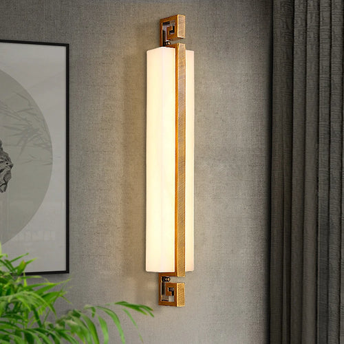 applique murale en marbre et cuivre moderne design élégant - vue 2 sur 7