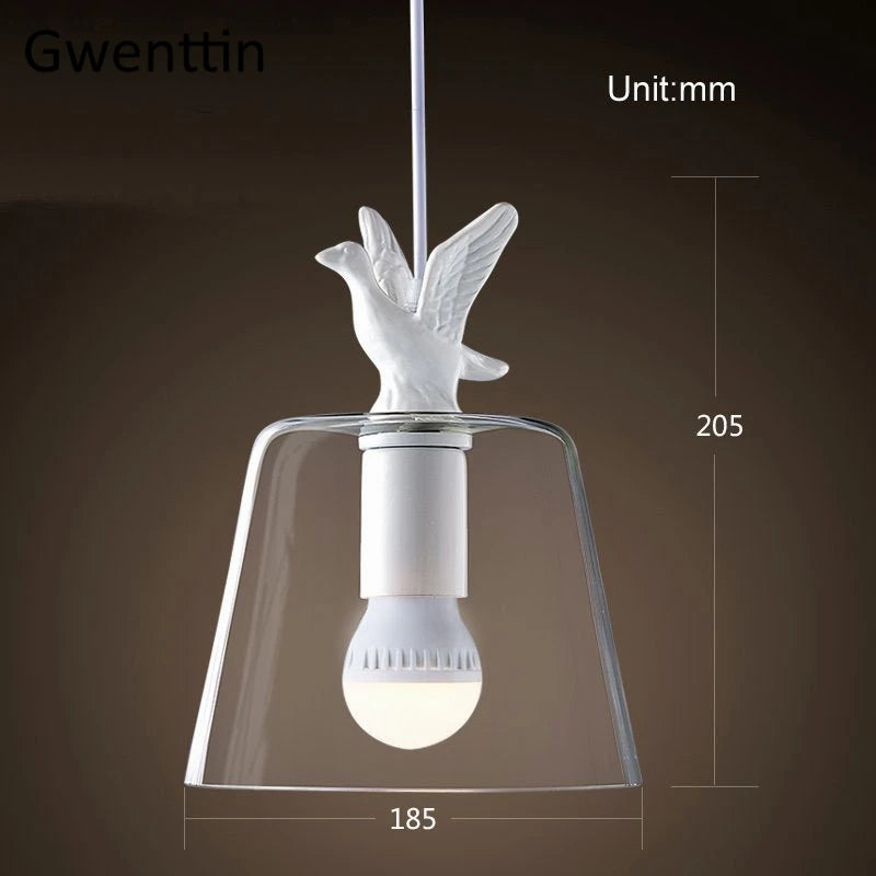 lustre moderne décoratif en verre style canard oiseau - vue 4 sur 7