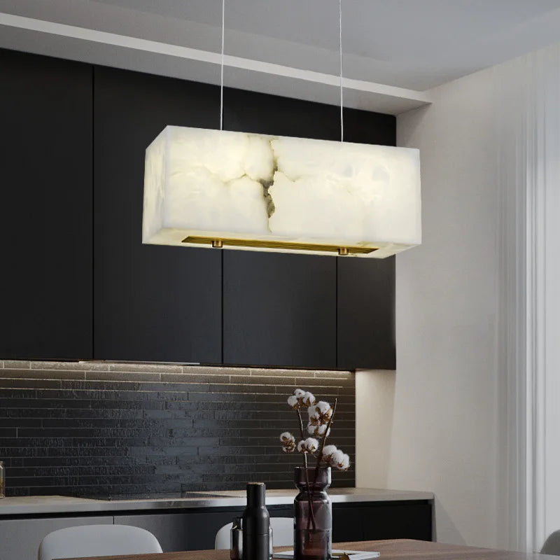 lustre minimaliste en marbre et cuivre pour espaces modernes - vue 3 sur 7