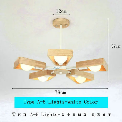 lustre scandinave minimaliste rotation 360 degrés luminaires suspendus bois créatifs - vue 15 sur 22
