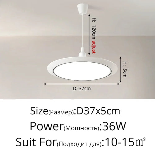 lustre led ultra-mince trois-preuve circulaire moderne minimaliste - vue 18 sur 22