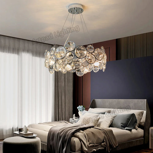 lustre moderne en cristal pour décoration intérieure élégante et romantique - vue 6 sur 6