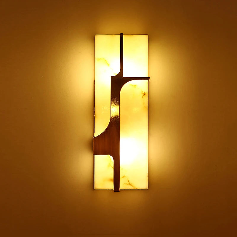 applique murale Creative style chinois 50 CM villa salon couloir décoration lumière européenne rétro imitation marbre LED - vue 4 sur 7
