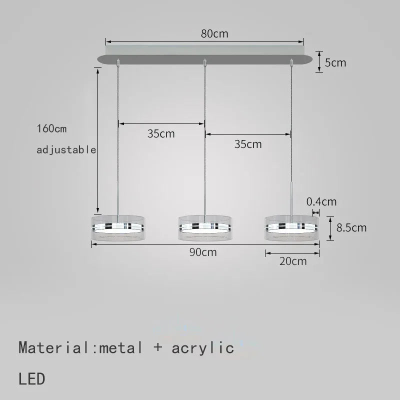 suspension led style 	 avec cordon réglable acrylique rond - vue 8 sur 8