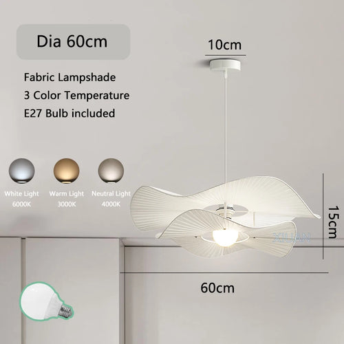 lustre nordique à chapeau en tissu led d'intérieur