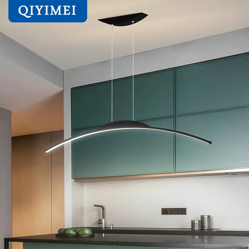 Lustre long led minimaliste avec hauteur réglable - vue 5 sur 21