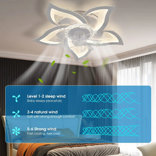plafonnier moderne à leds avec ventilateur et éclairage intégré - vue 2 sur 6