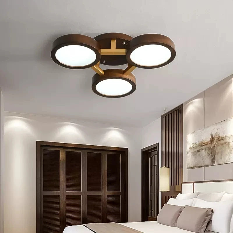 lustre led moderne en bois pour décoration intérieure élégante - vue 4 sur 9