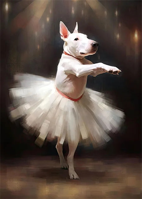 portraits de ballerine de chien art abstrait mural kawaii - vue 19 sur 26