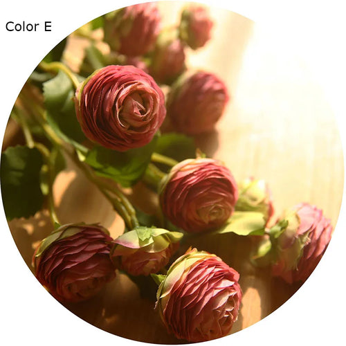 fleurs artificielles en soie roses et renoncules pour décoration de mariage - vue 13 sur 13
