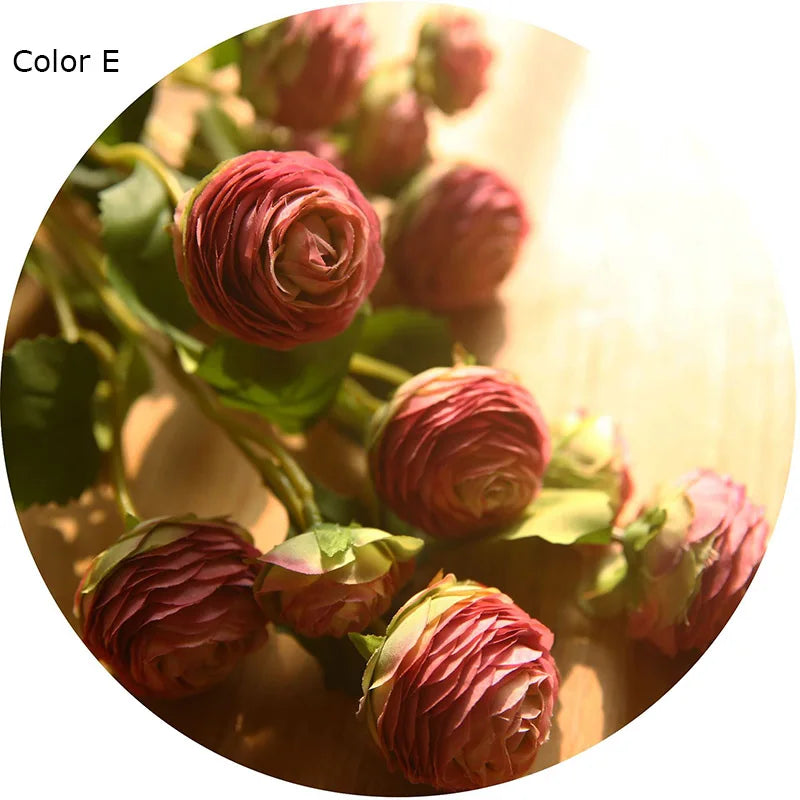 fleurs artificielles en soie roses et renoncules pour décoration de mariage - vue 13 sur 13