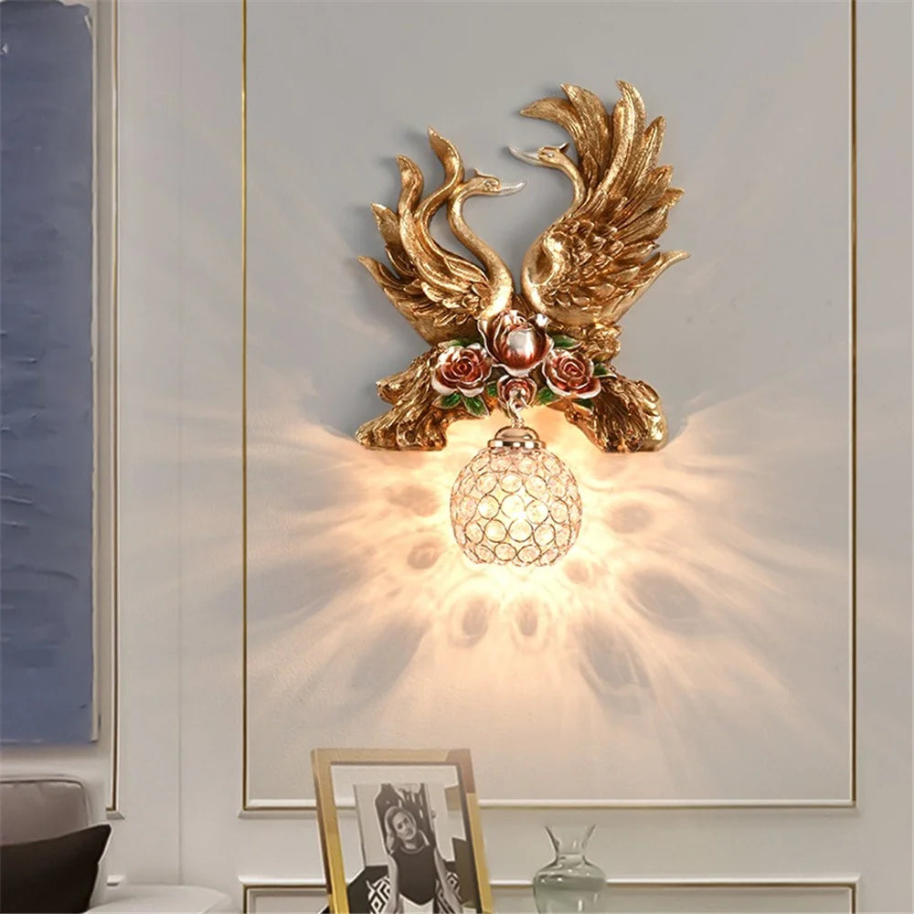 applique murale led en résine cygne décoration créative et moderne - vue 6 sur 10