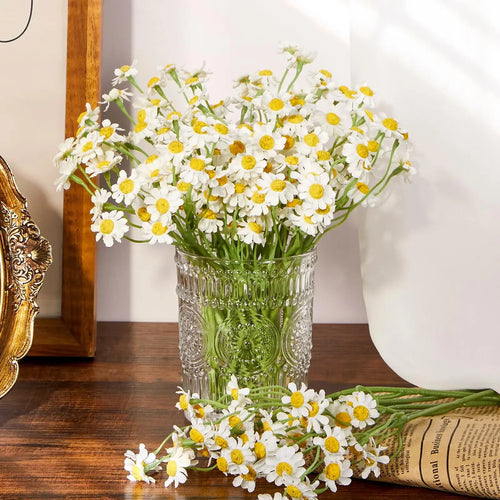 60 têtes de marguerites artificielles pour décorations diverses - vue 5 sur 8