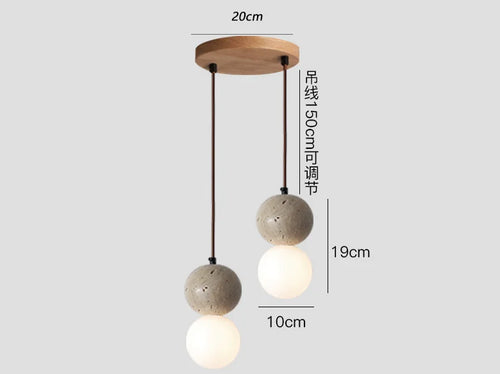suspension en pierre de grotte design rétro nordique pour restaurant - vue 9 sur 9