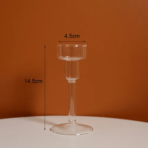 bougeoir vintage en verre pour mariage et dîners romantiques - vue 19 sur 27