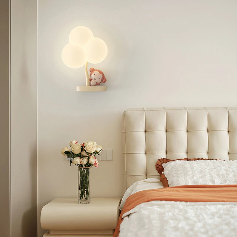 applique murale créatives en forme d'ours et singe pour bébé - vue 3 sur 10