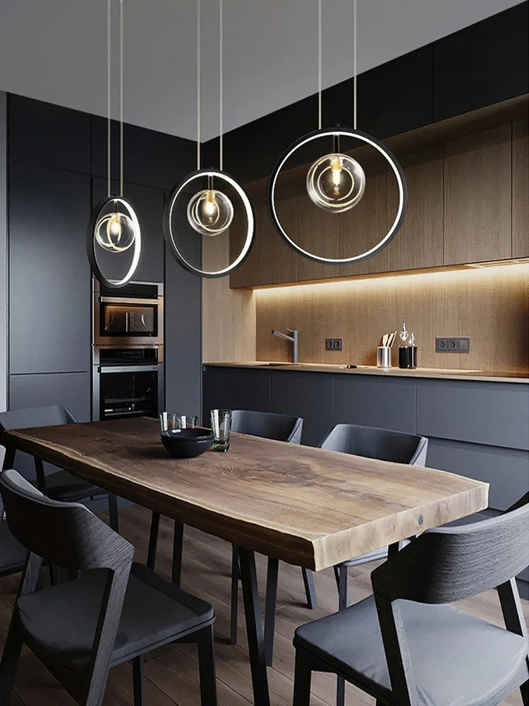 Nordic creative G9 LED dining room chandelier Modern industrial style living room, kitchen island home decoration chandelier - vue 4 sur 13