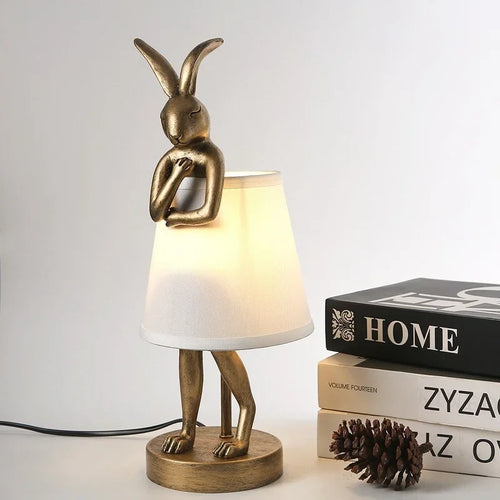 lampes de table lapin en résine décoration nordique créative - vue 4 sur 7