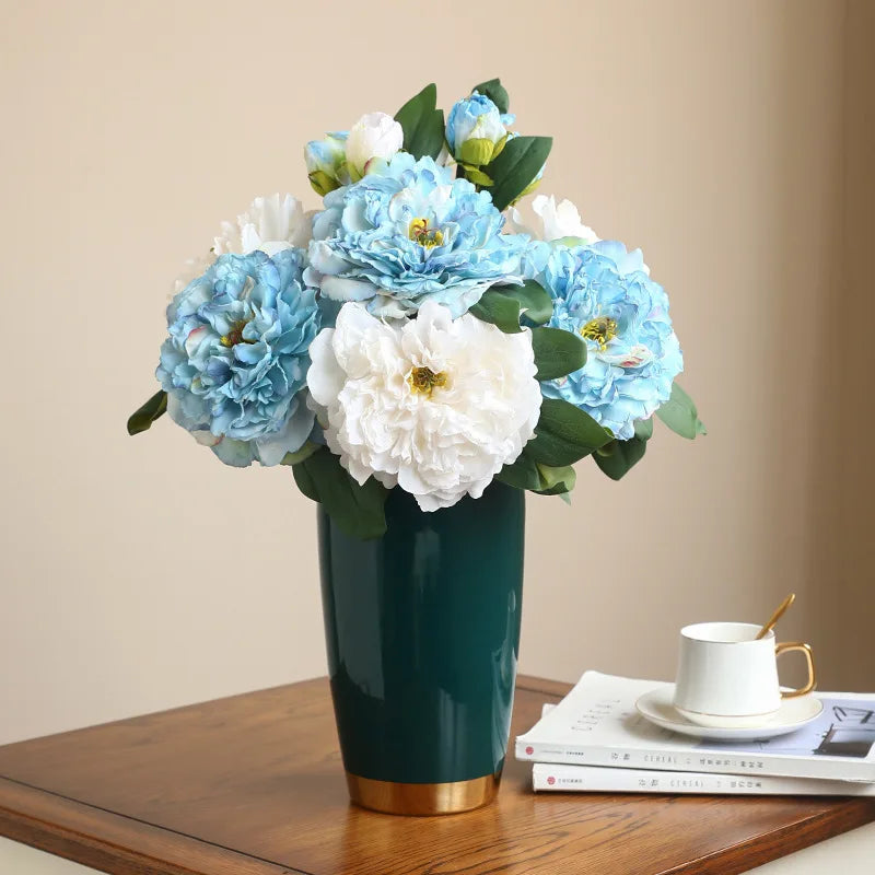 bouquet de pivoines artificielles en soie pour mariage et décoration intérieure - vue 5 sur 21