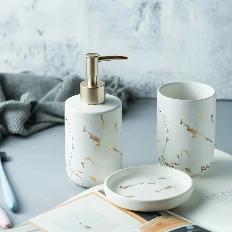 bouteilles en céramique pour savon shampooing et gel douche - vue 14 sur 14