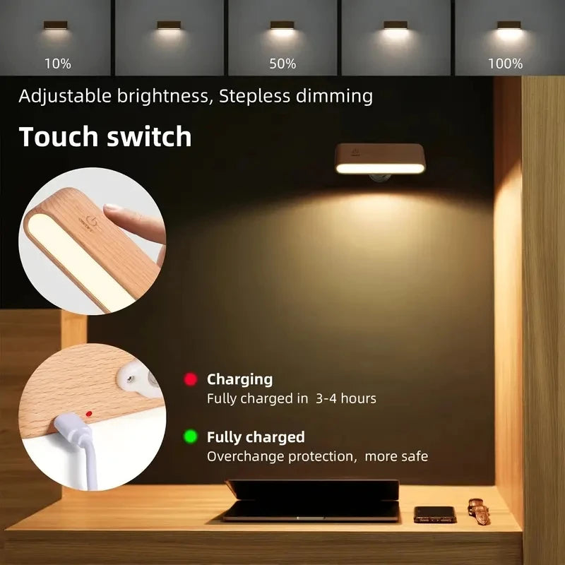 Wall Sconces Rechargeable Wall Lights With 360 Rotation,Dimmable Battery Operated Wall Sconce - vue 4 sur 8