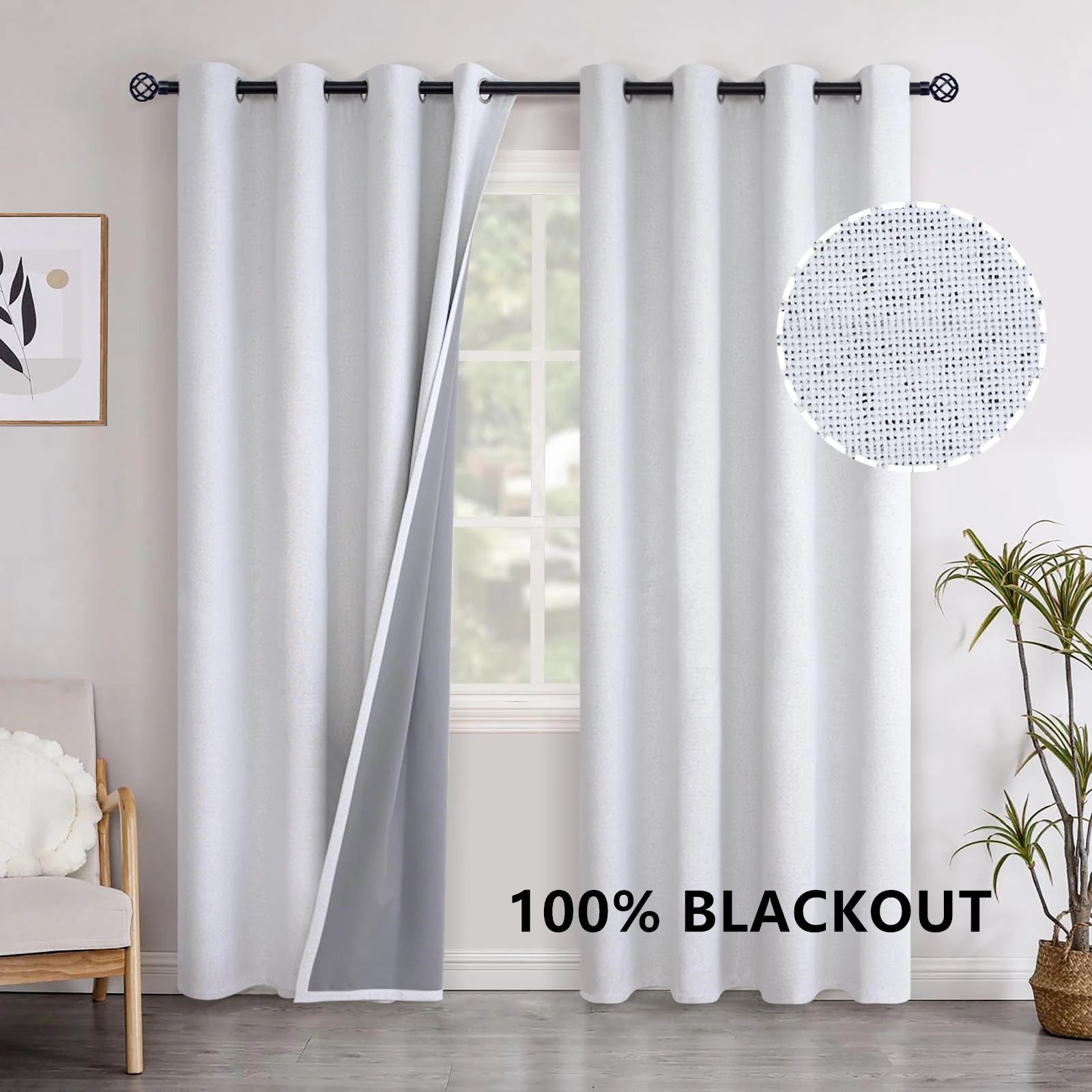 Rideau occultant sur mesure 100 pourcent pour salon - vue 1 sur 10