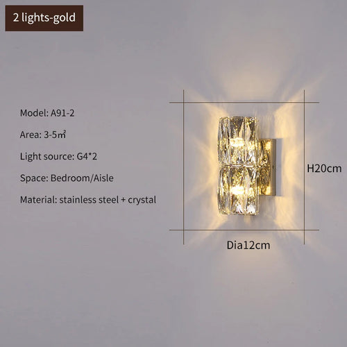 applique murale en cristal k9 design moderne pour décoration élégante - vue 15 sur 19