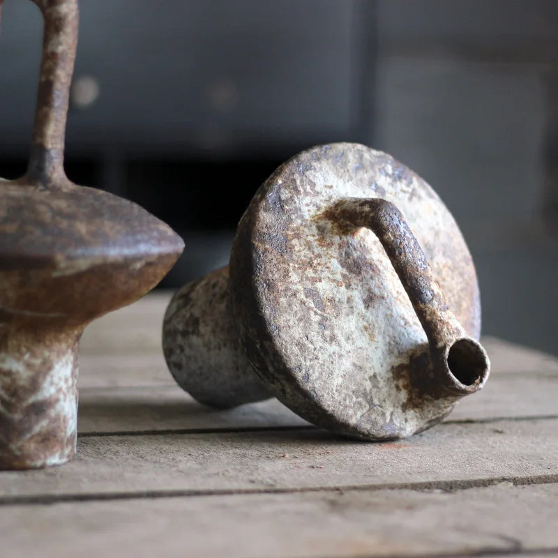 vase en céramique fait main style wabi-sabi pour fleurs séchées - vue 3 sur 7
