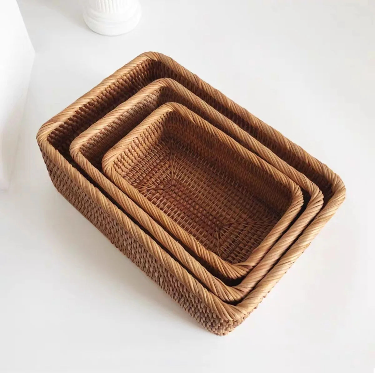 panier en rotin tressé pour fruits thé pain et rangement - vue 7 sur 12