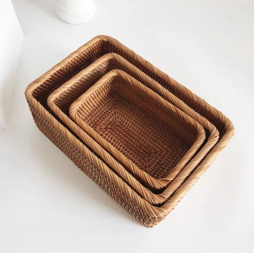 panier en rotin tressé pour fruits thé pain et rangement - vue 7 sur 12