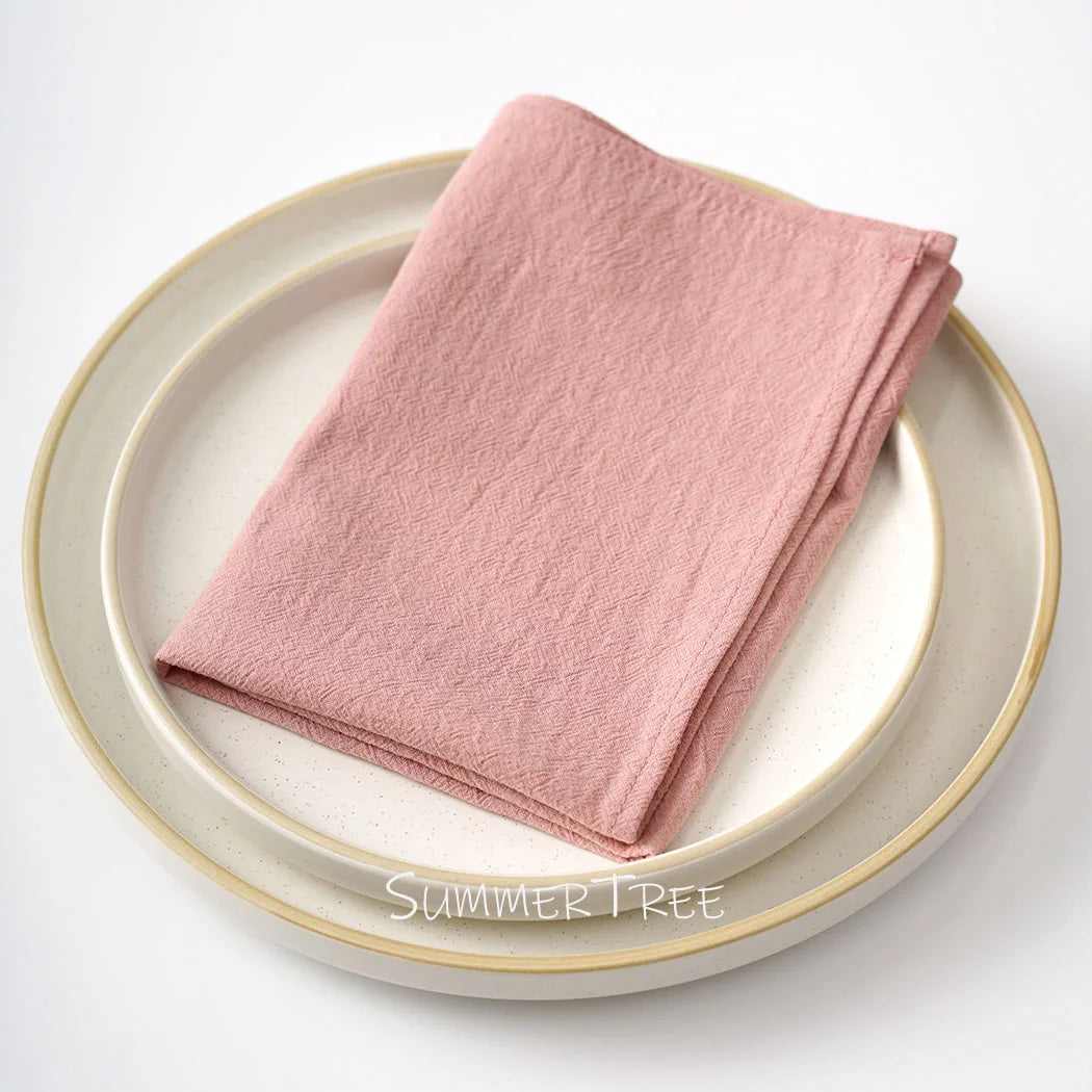 Serviette de table coton lavé vintage lot 10