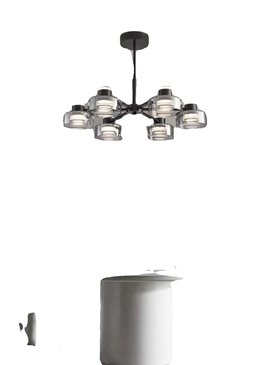 Modern new LED Italian full copper living room chandelier designer home dining room, kitchen bar lamp bedroom glass chandelier - vue 5 sur 11