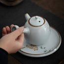 Theiere ceramique ru kiln motif chat poignee laterale