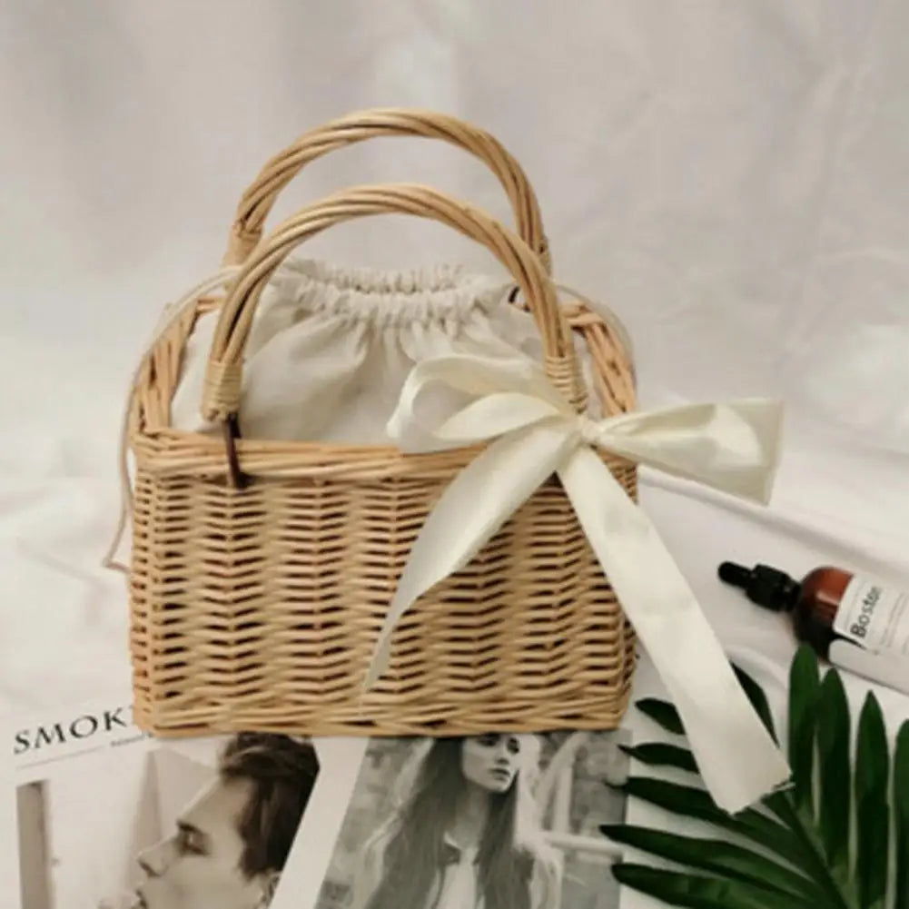 panier à fleurs en osier tissé à la main pour décoration rustique - vue 4 sur 7