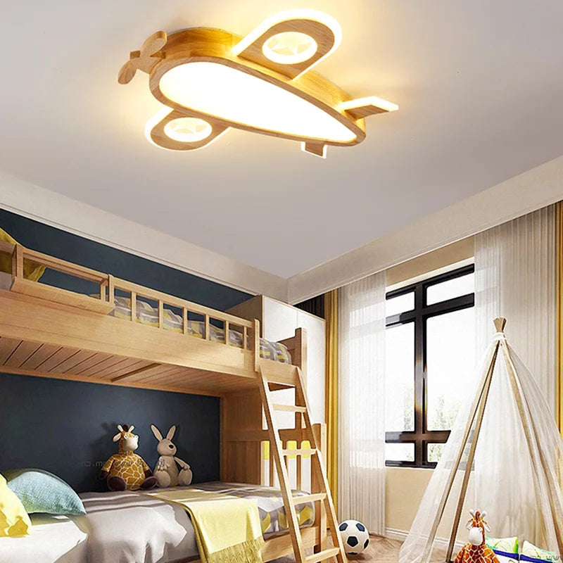 lustre en bois pour chambre d'enfant suspension décorative - vue 3 sur 15