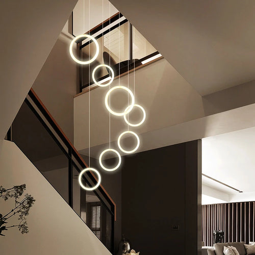 lustre moderne minimaliste pour loft appartement duplex villa - vue 5 sur 12