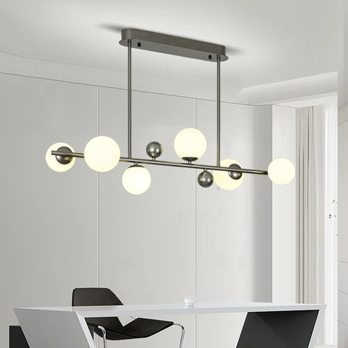 lustre moderne en métal et verre pour intérieur avec fil réglable - vue 4 sur 13