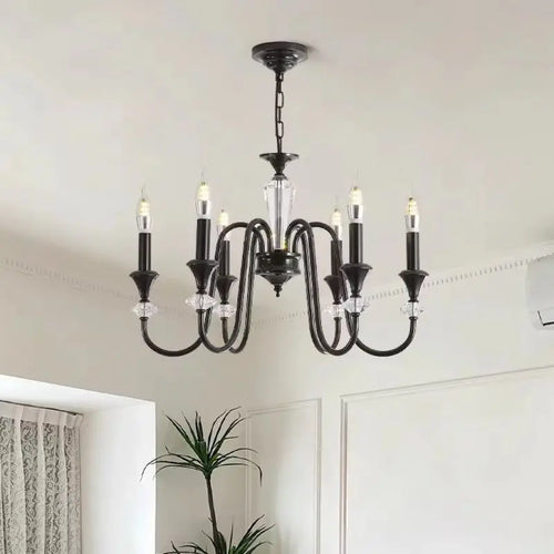 lustre en cristal rétro au design élégant pour éclairage intérieur - vue 3 sur 11