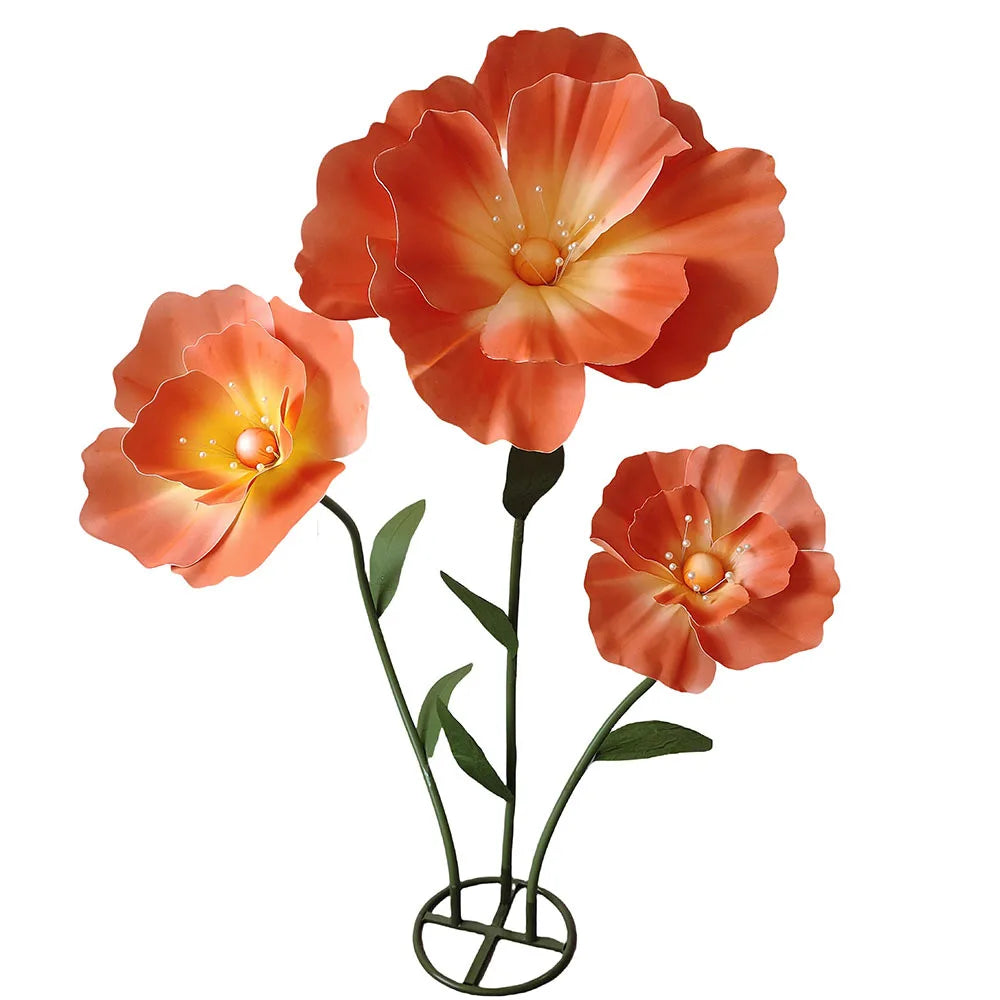 décoration mariage ensemble fleurs artificielles pavot géant pour scène - vue 16 sur 17