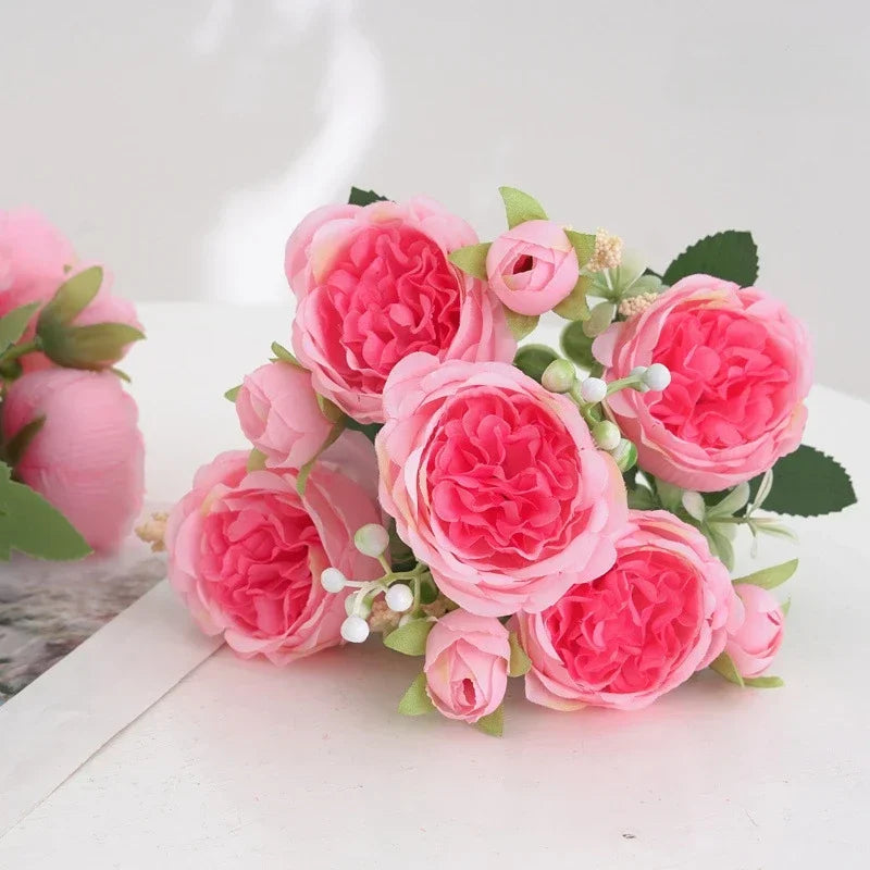 bouquet de pivoines artificielles pour décoration florale intérieure - vue 9 sur 17