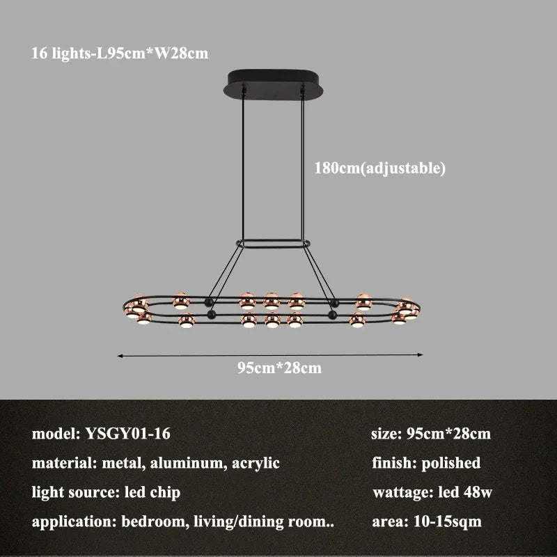lustre led créatif italien en forme de haricot pour décoration intérieure - vue 15 sur 15