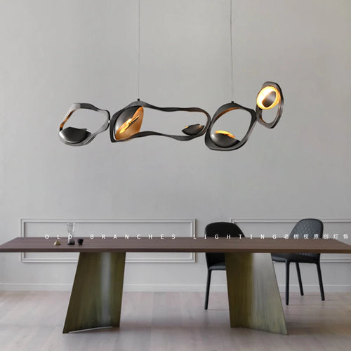 Lustre design nordique Restaurant salle à manger lampe d'ambiance décorative noir en acier inoxydable lustres haut de gamme 2023 - vue 3 sur 8